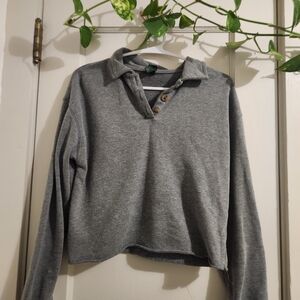 Wild Fable Heather Gray Cropped Sweatshirt